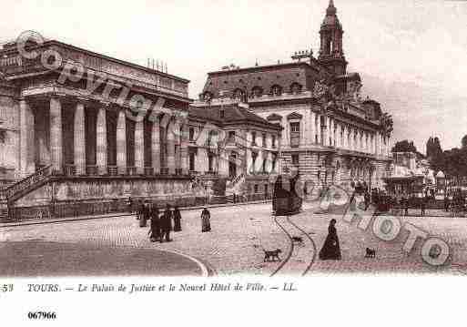 Ville de TOURS, carte postale ancienne