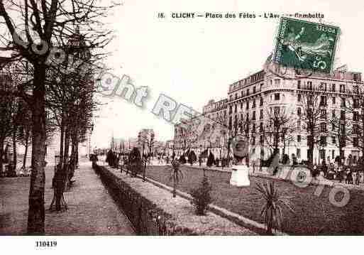 Ville de CLICHY, carte postale ancienne