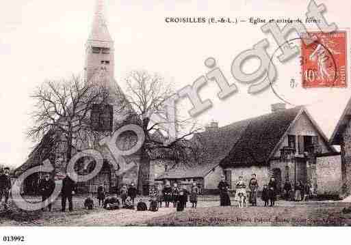 Ville de CROISILLES, carte postale ancienne