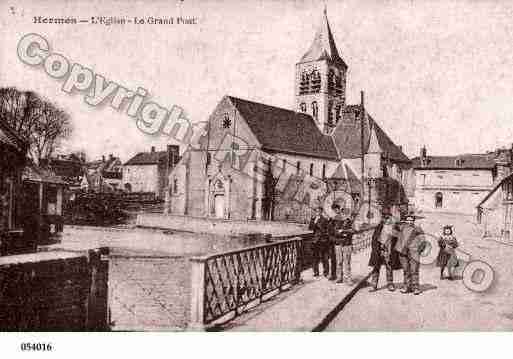 Ville de HERMES, carte postale ancienne