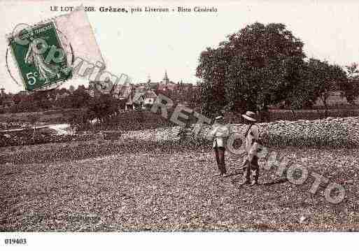 Ville de GREZES, carte postale ancienne