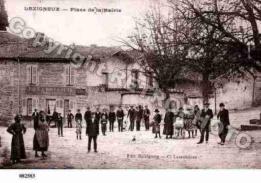 Ville de LEZIGNEUX, carte postale ancienne