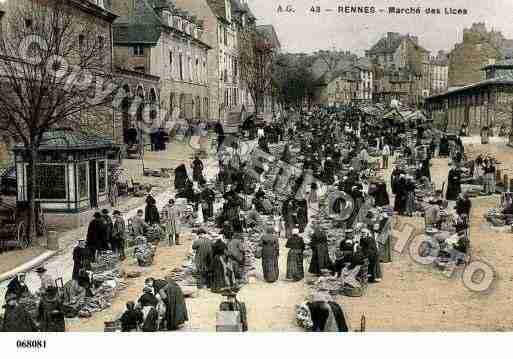 Ville de RENNES, carte postale ancienne