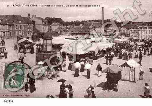 Ville de ROMILLYSURSEINE, carte postale ancienne