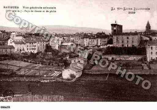 Ville de SAUGUES, carte postale ancienne