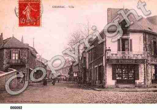 Ville de CRANSAC, carte postale ancienne