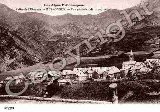 Ville de MEYRONNES, carte postale ancienne