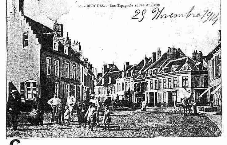 Ville de BERGUES, carte postale ancienne