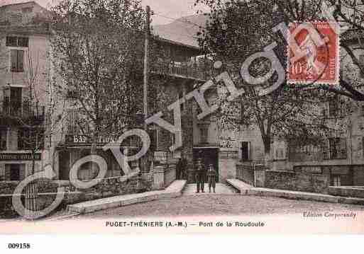 Ville de PUGETTHENIERS, carte postale ancienne