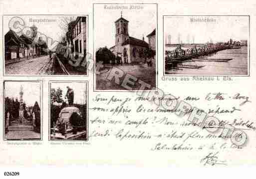 Ville de RHINAU, carte postale ancienne