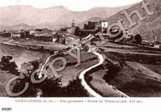 Ville de GREOLIERES, carte postale ancienne