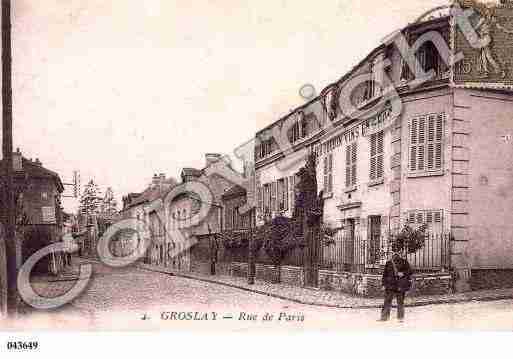 Ville de GROSLAY, carte postale ancienne