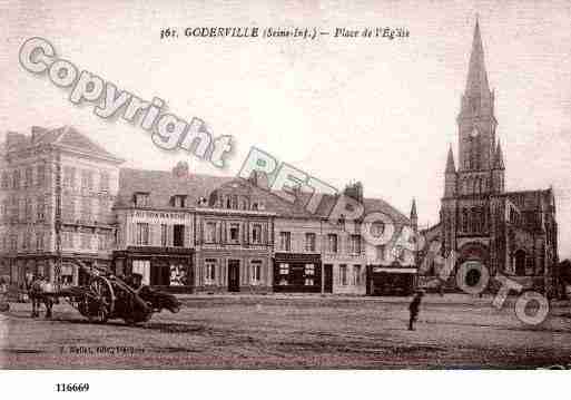 Ville de GODERVILLE, carte postale ancienne