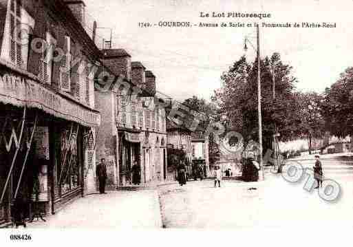 Ville de GOURDON, carte postale ancienne