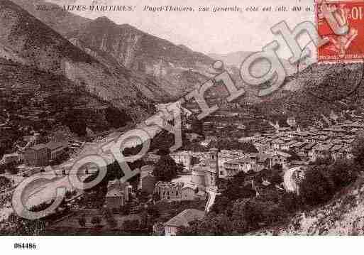 Ville de PUGETTHENIERS, carte postale ancienne