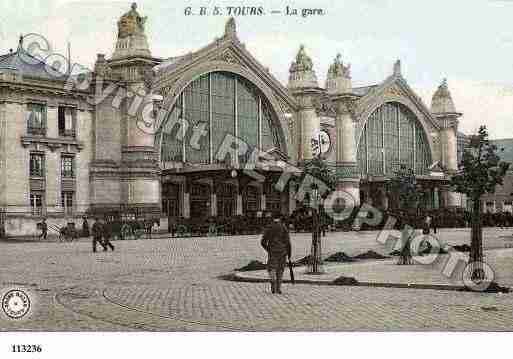 Ville de TOURS, carte postale ancienne