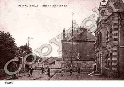 Ville de BREVAL, carte postale ancienne