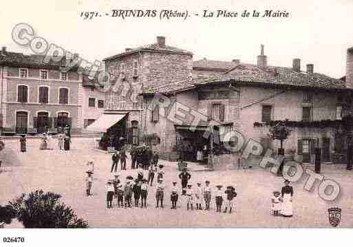 Ville de BRINDAS, carte postale ancienne