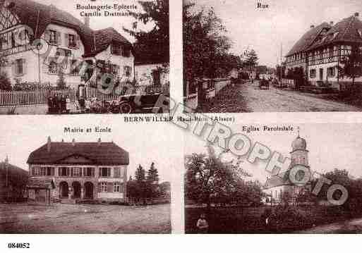 Ville de BERNWILLER, carte postale ancienne