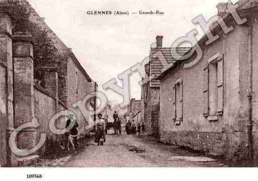 Ville de GLENNES, carte postale ancienne