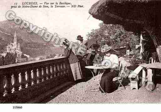 Ville de LOURDES, carte postale ancienne