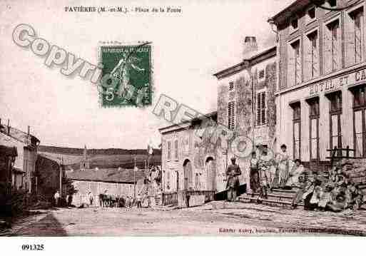 Ville de FAVIERES, carte postale ancienne