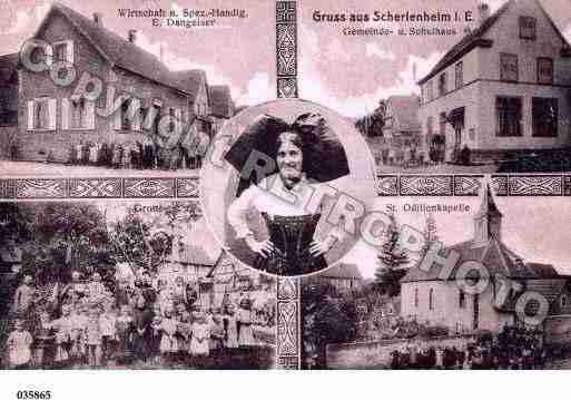 Ville de SCHERLENHEIM, carte postale ancienne
