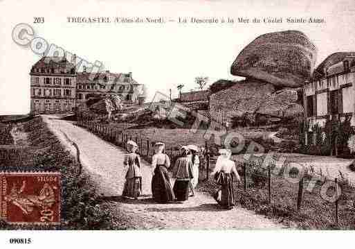 Ville de TREGASTEL, carte postale ancienne