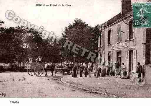 Ville de BROU, carte postale ancienne