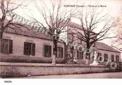 Ville de FLEURAT, carte postale ancienne