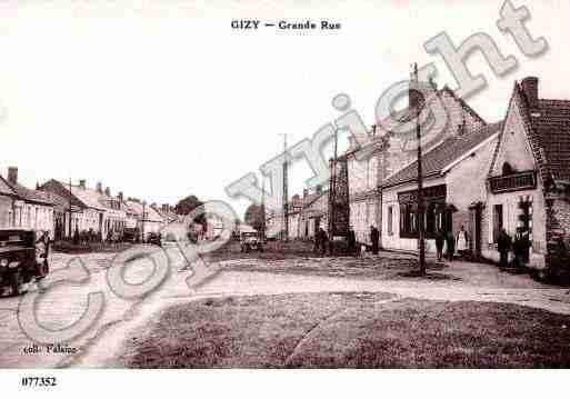 Ville de GIZY, carte postale ancienne