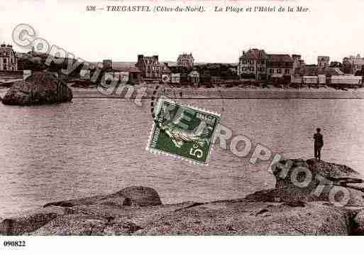 Ville de TREGASTEL, carte postale ancienne