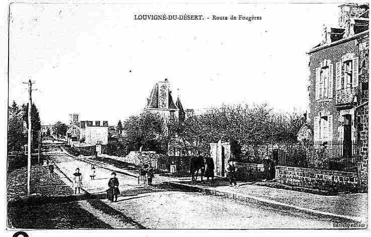 Ville de LOUVIGNEDUDESERT, carte postale ancienne