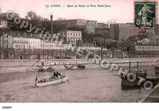 Ville de LYON, carte postale ancienne