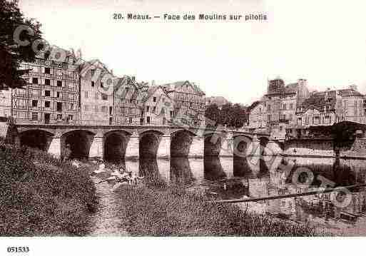 Ville de MEAUX, carte postale ancienne