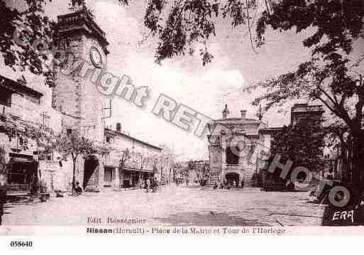 Ville de NISSANLEZENSERUNE, carte postale ancienne