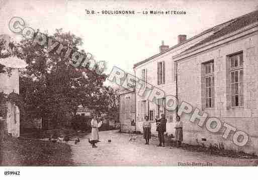 Ville de SOULIGNONNES, carte postale ancienne