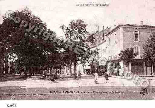 Ville de BAGNOLSSURCEZE, carte postale ancienne