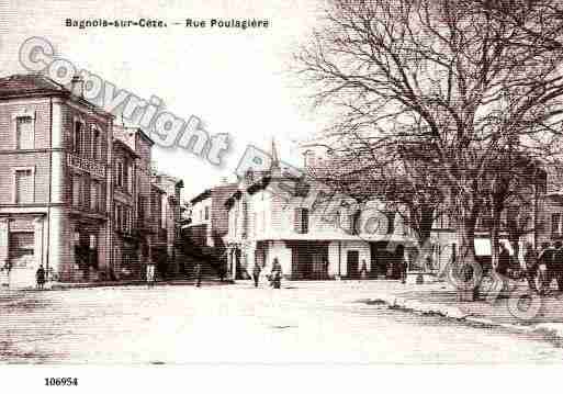 Ville de BAGNOLSSURCEZE, carte postale ancienne