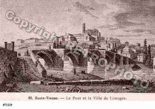 Ville de LIMOGES, carte postale ancienne