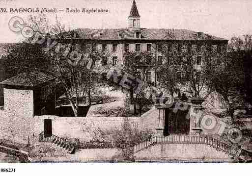 Ville de BAGNOLSSURCEZE, carte postale ancienne