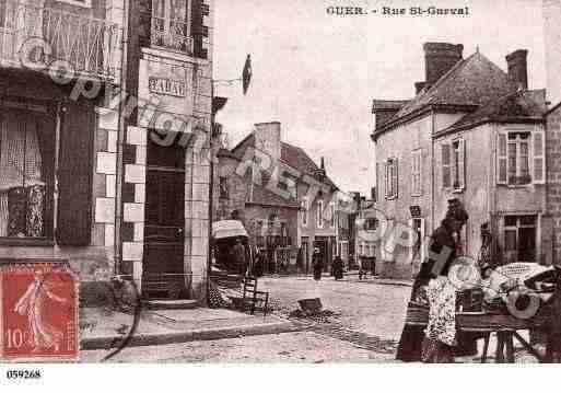 Ville de GUER, carte postale ancienne