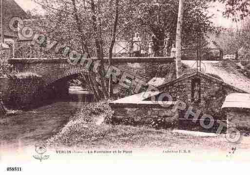 Ville de VERLIN, carte postale ancienne