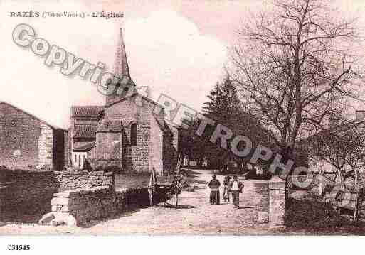 Ville de RAZES, carte postale ancienne