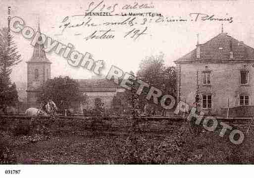 Ville de HENNEZEL, carte postale ancienne