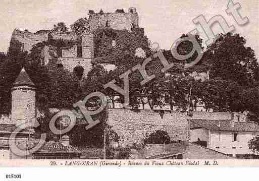 Ville de LANGOIRAN, carte postale ancienne