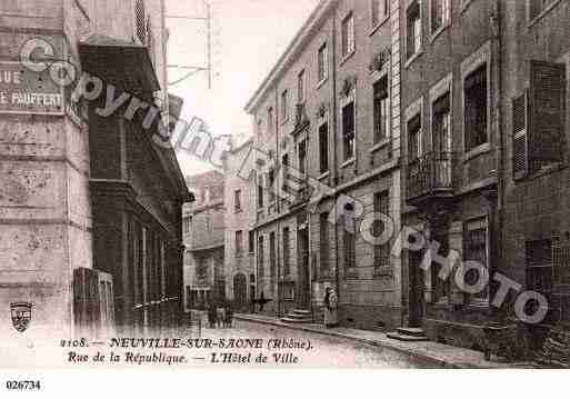 Ville de NEUVILLESURSAONE, carte postale ancienne