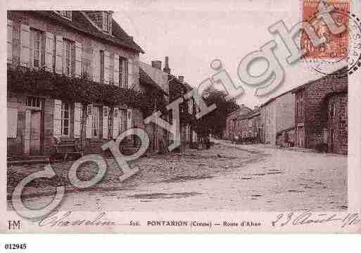 Ville de PONTARION, carte postale ancienne