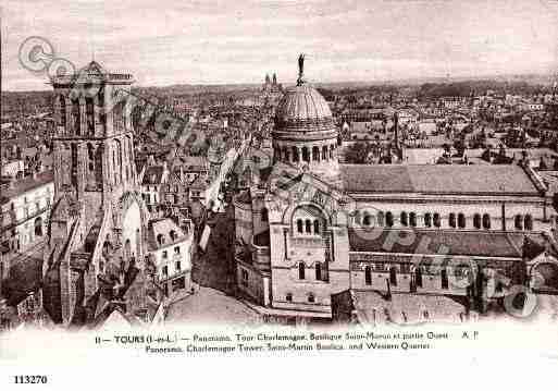 Ville de TOURS, carte postale ancienne