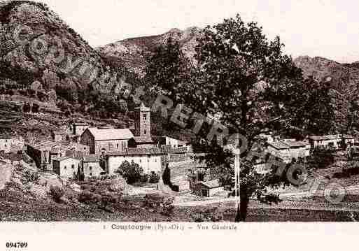 Ville de COUSTOUGES, carte postale ancienne